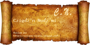 Czigán Noémi névjegykártya